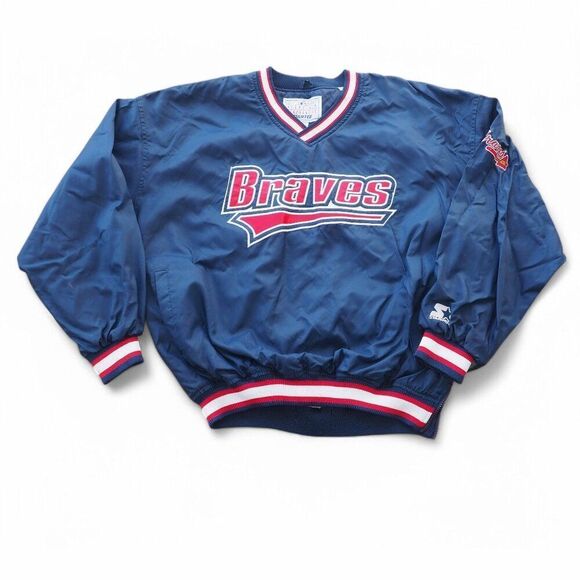 Genuine Merchandise Starter Atlanta Braves Pullover Lightweight Jacket Men's XL - Picture 1 of 9